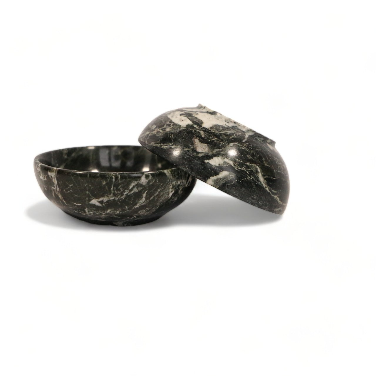 Exclusive Handcrafted Black Zebra Marble Bowl 5in or 12cm - Himalayan Elegance