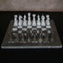 Marble Oceanic and White Handmade Chess Set 15''