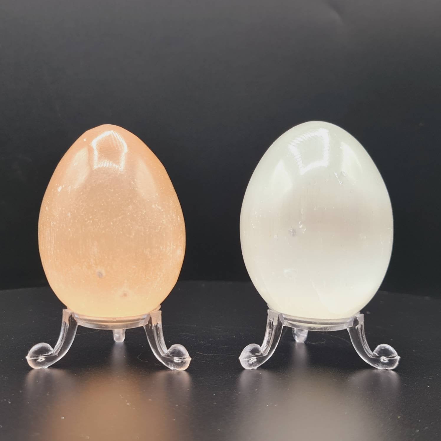 Selenite Egg-Shaped Crystal Display Piece