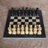 Fossil and Black Marble Handmade Chess Set 15''