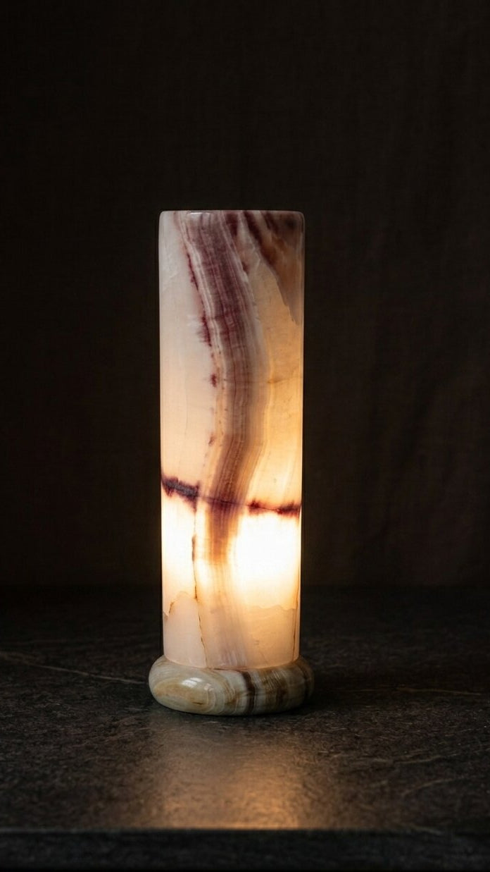 Onyx Cylinder Lamp 10"