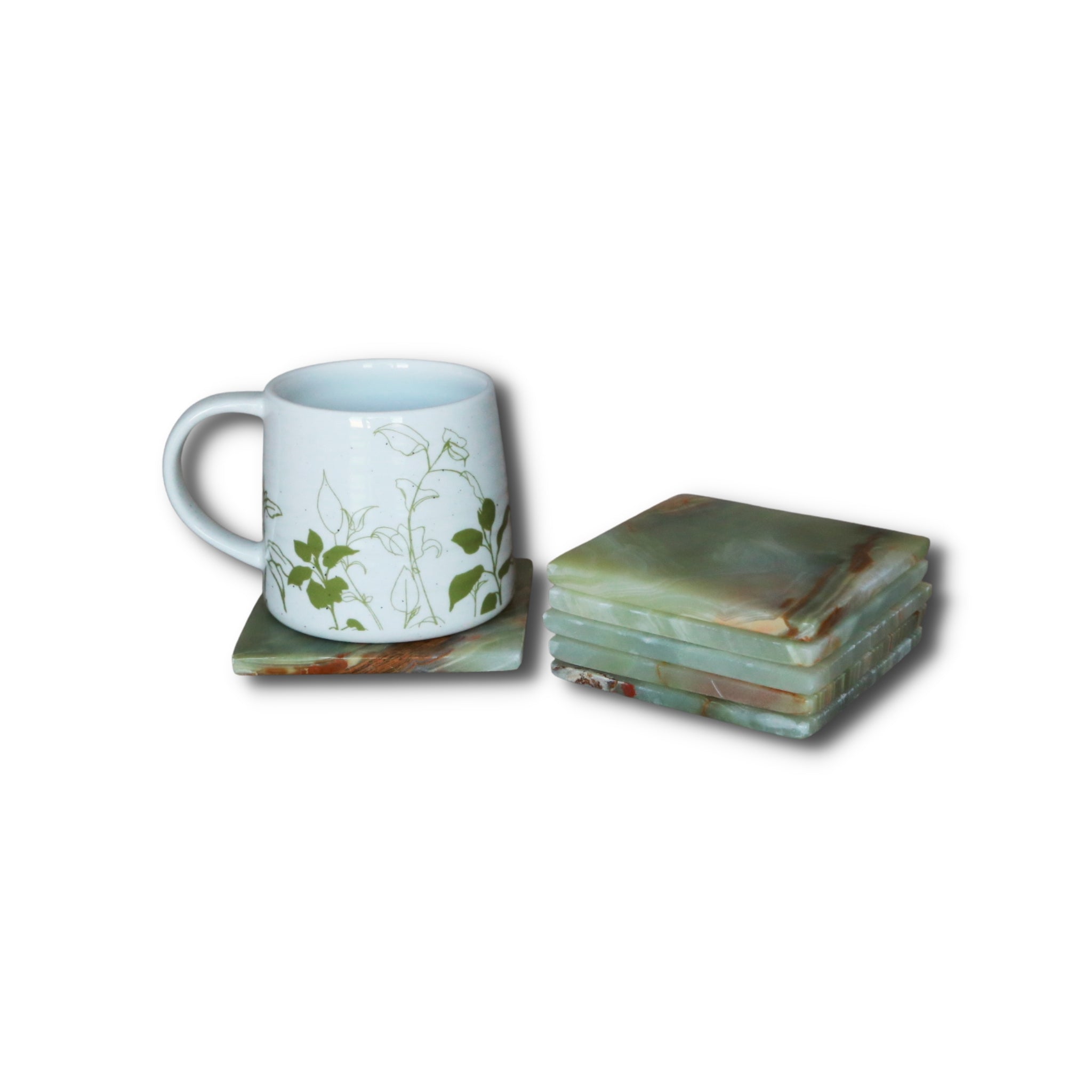 Onyx Marble Tea Coasters - Square  (Set of 6)