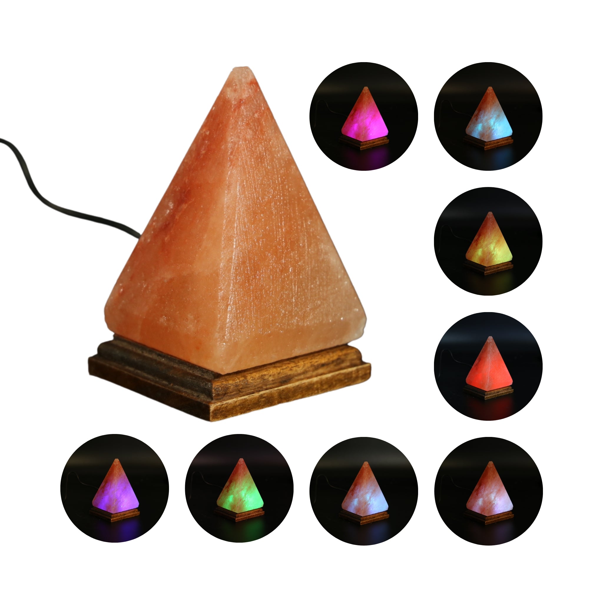Himalayan Salt Colour Changing USB Lamp - Pyramid