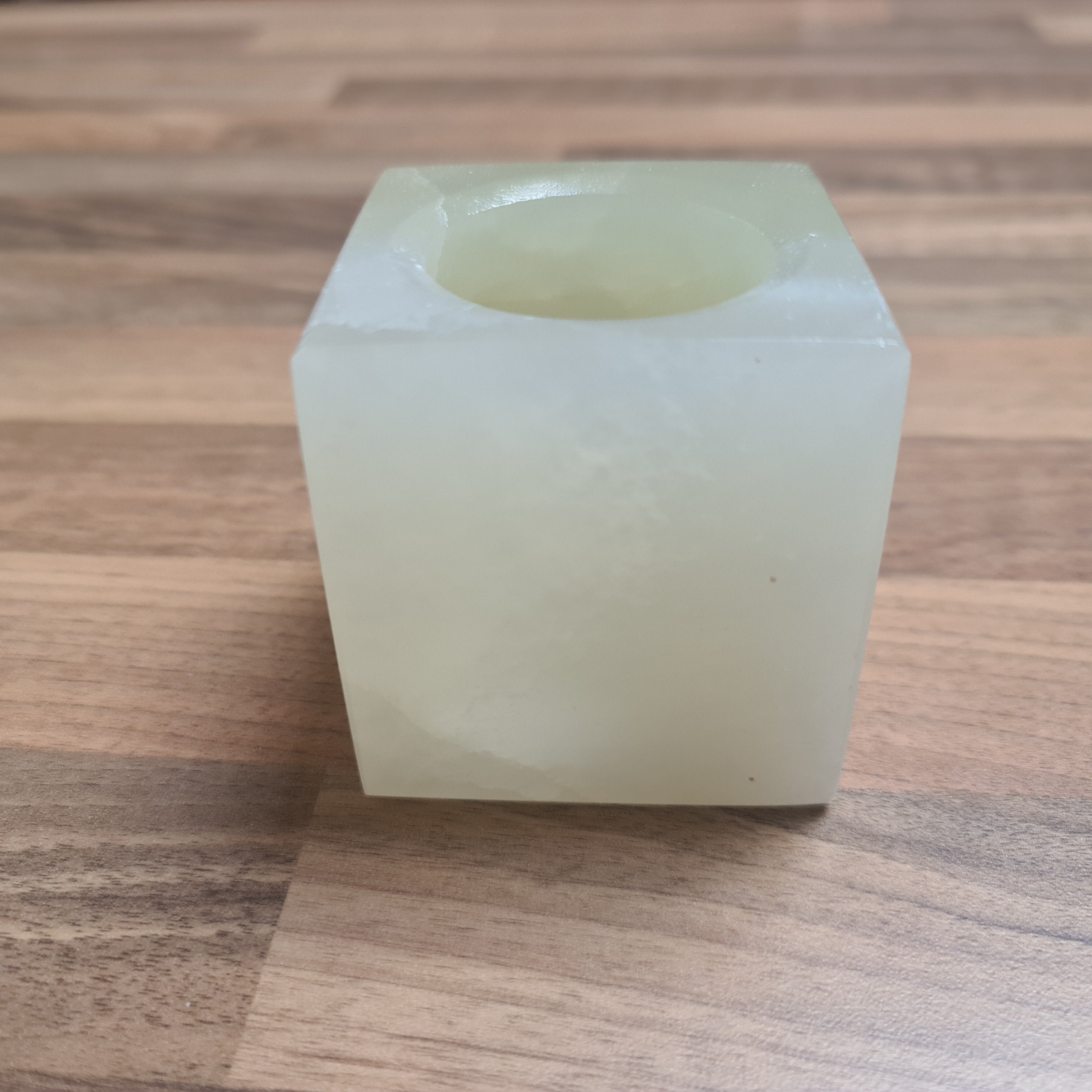 Green Calcite Tea Light Holder - Square
