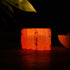 Orange Selenite Tealight Holder - Natural square