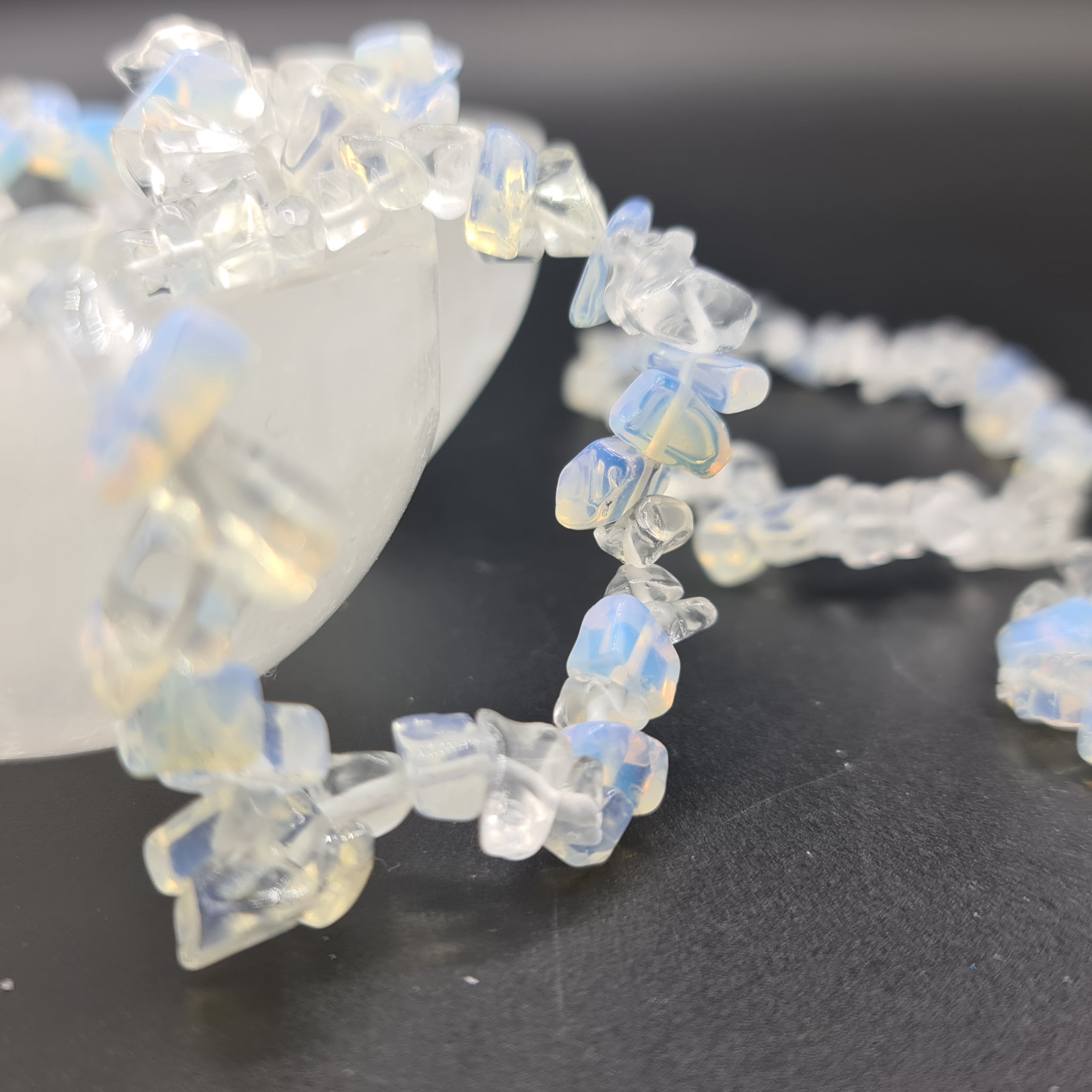 Opalite Stone Bracelet, Opalite Crystal Chips Bracelet, Opalite Chip Beaded Bracelet, Healing Crystals, Calming Bracelet, Birthstone jewellery