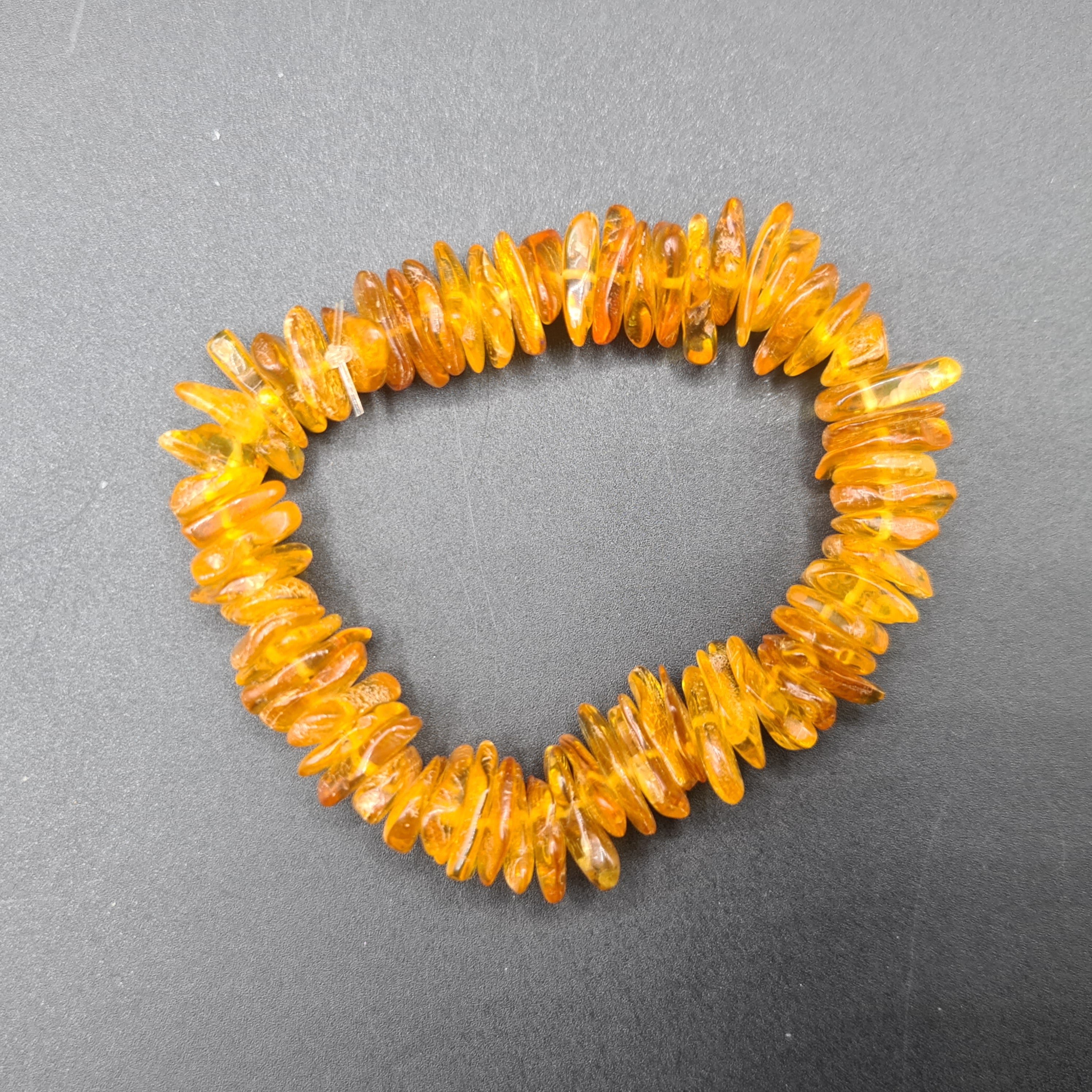 Natural Amber Stone Chip Bracelet