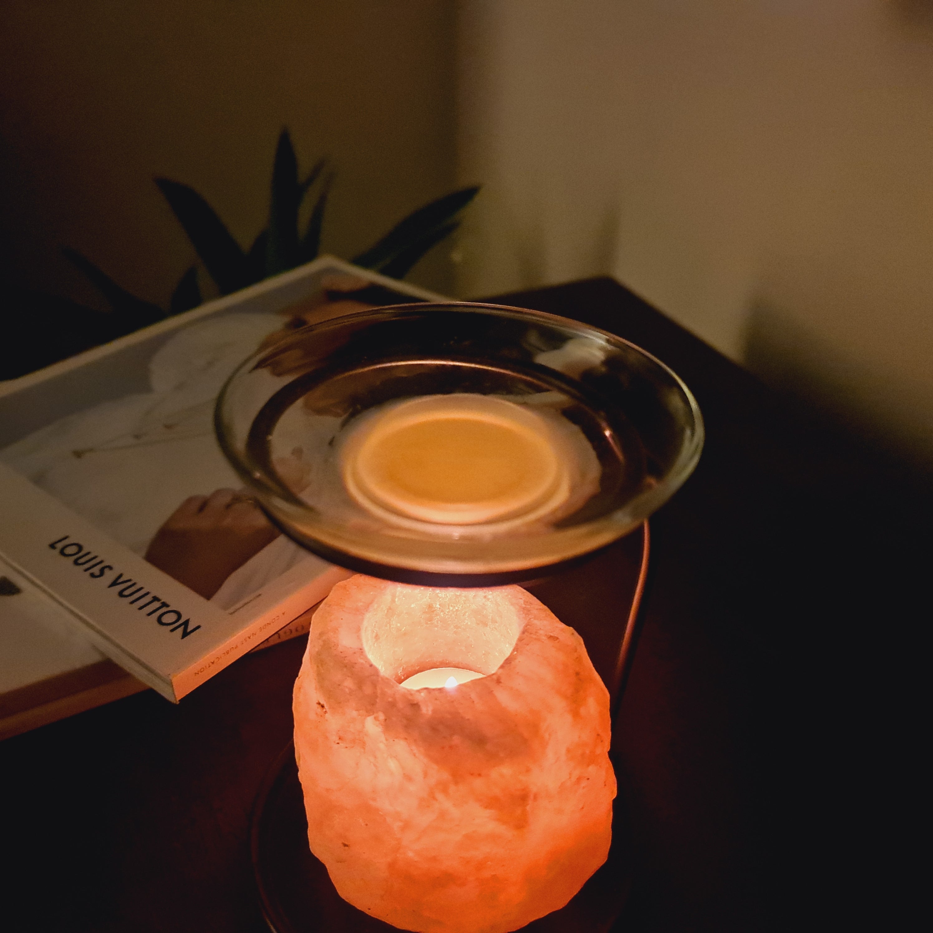 Himalayan Tea Light Holder - Natural Oil Burner with stand