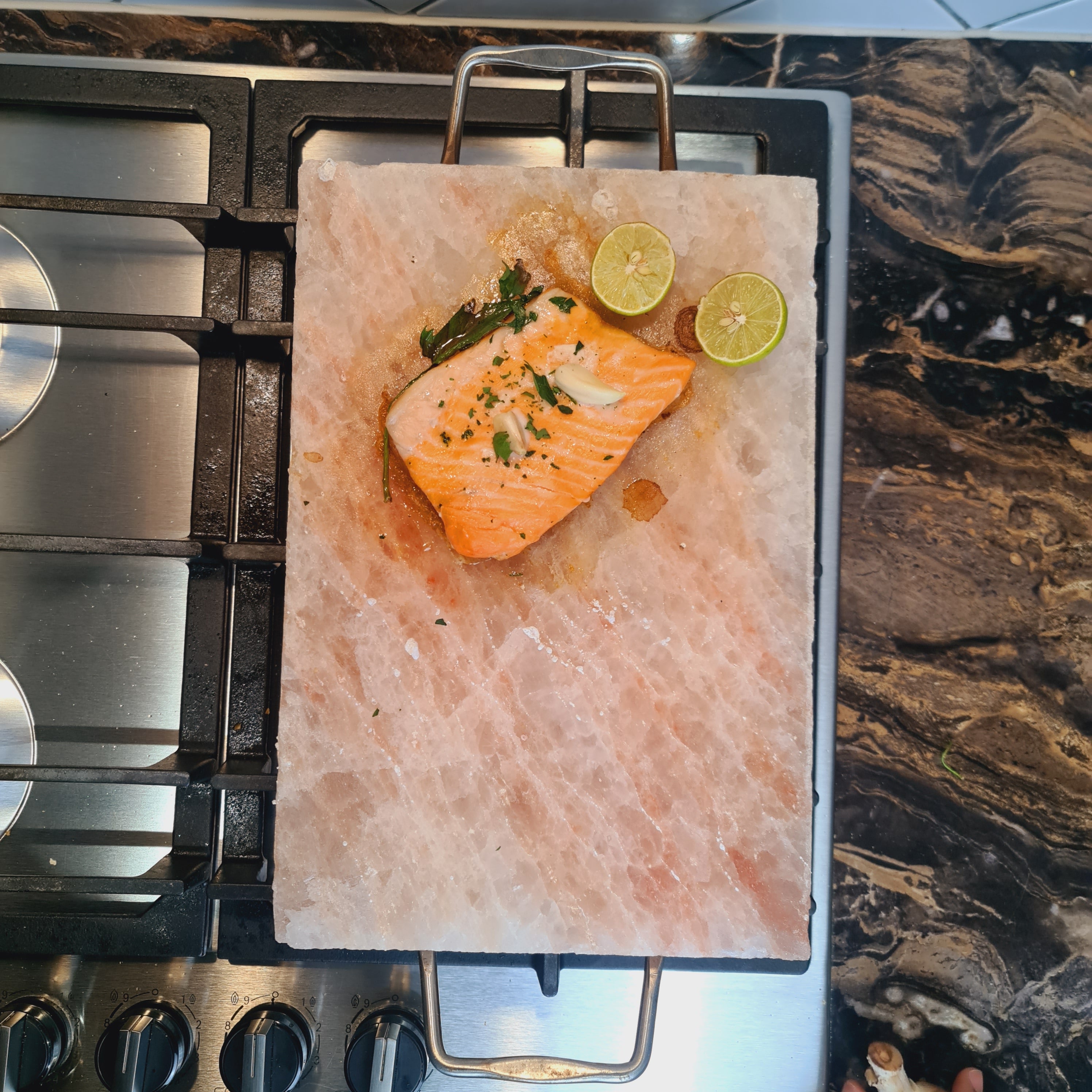 Himalayan Salt Cooking Slab with Steel Stand