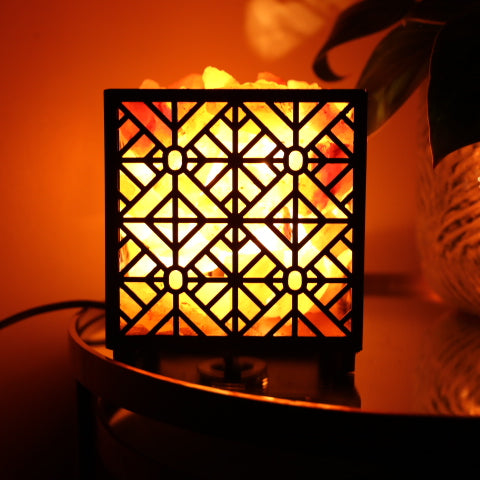 Himalayan Salt Lamp - Square Basket