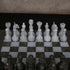Marble Oceanic and White Handmade Chess Set 15''