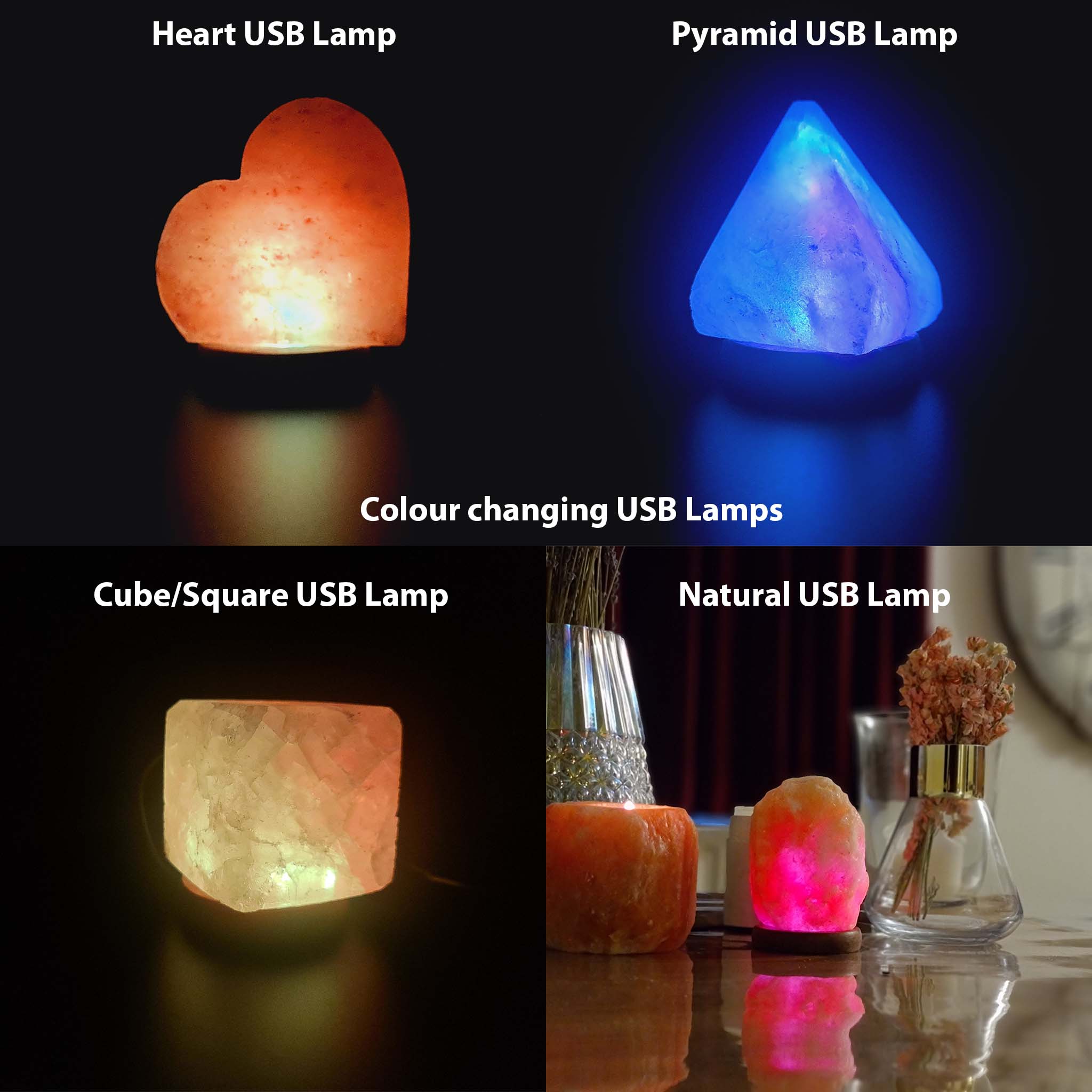 Himalayan Salt Colour Changing USB Lamps