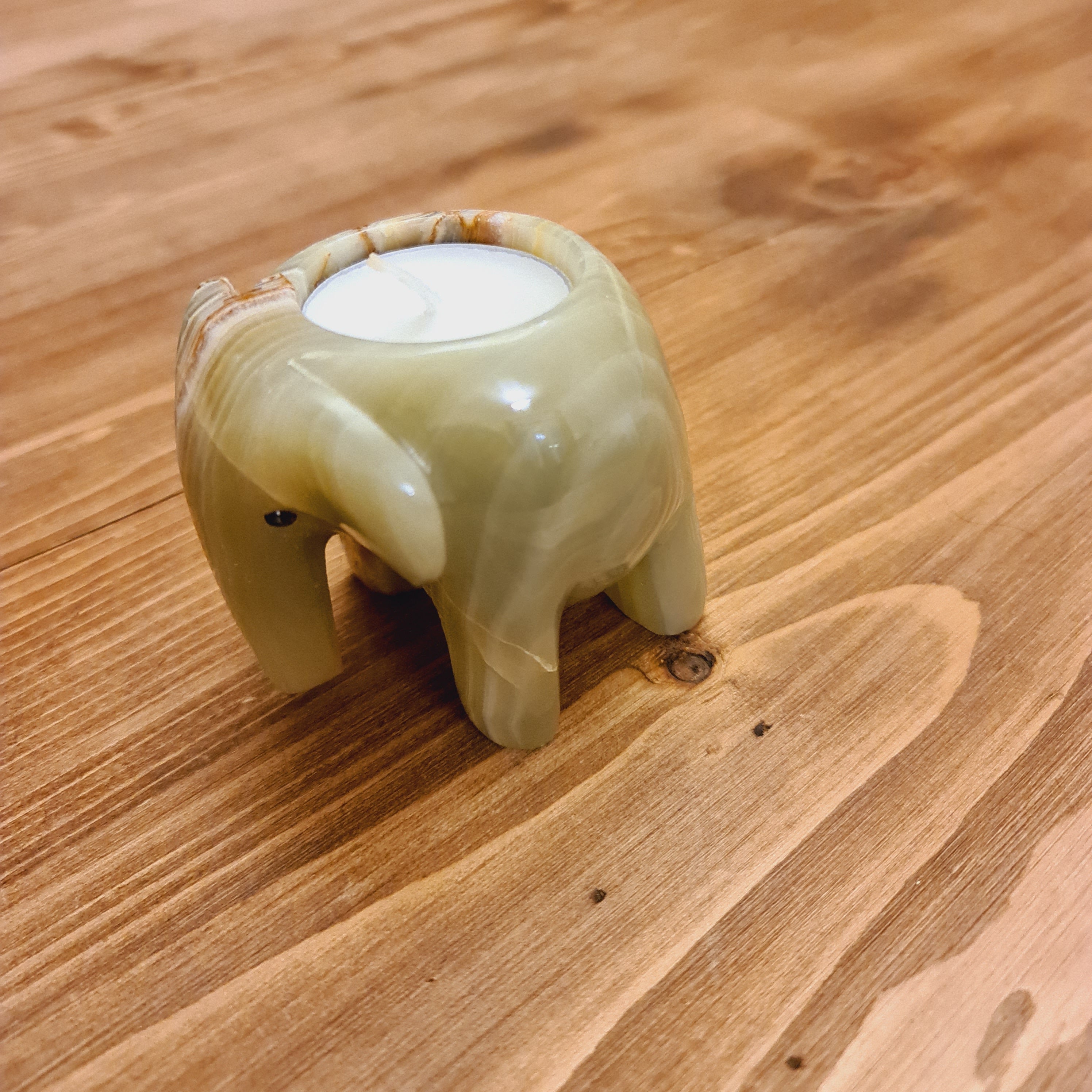 Onyx Elephant Tea Light Holder