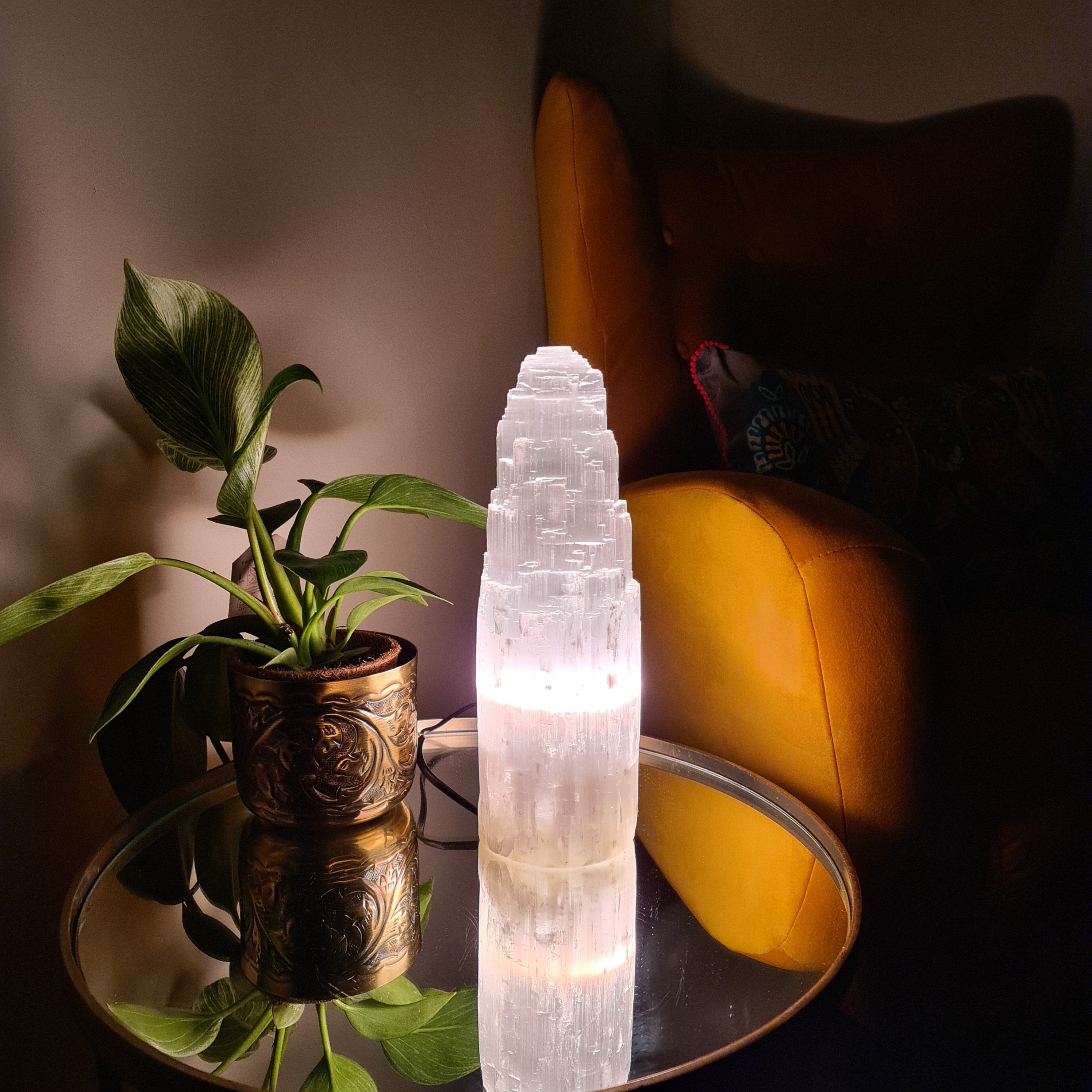 Selenite Natural Tower Lamp - Multiple Sizes