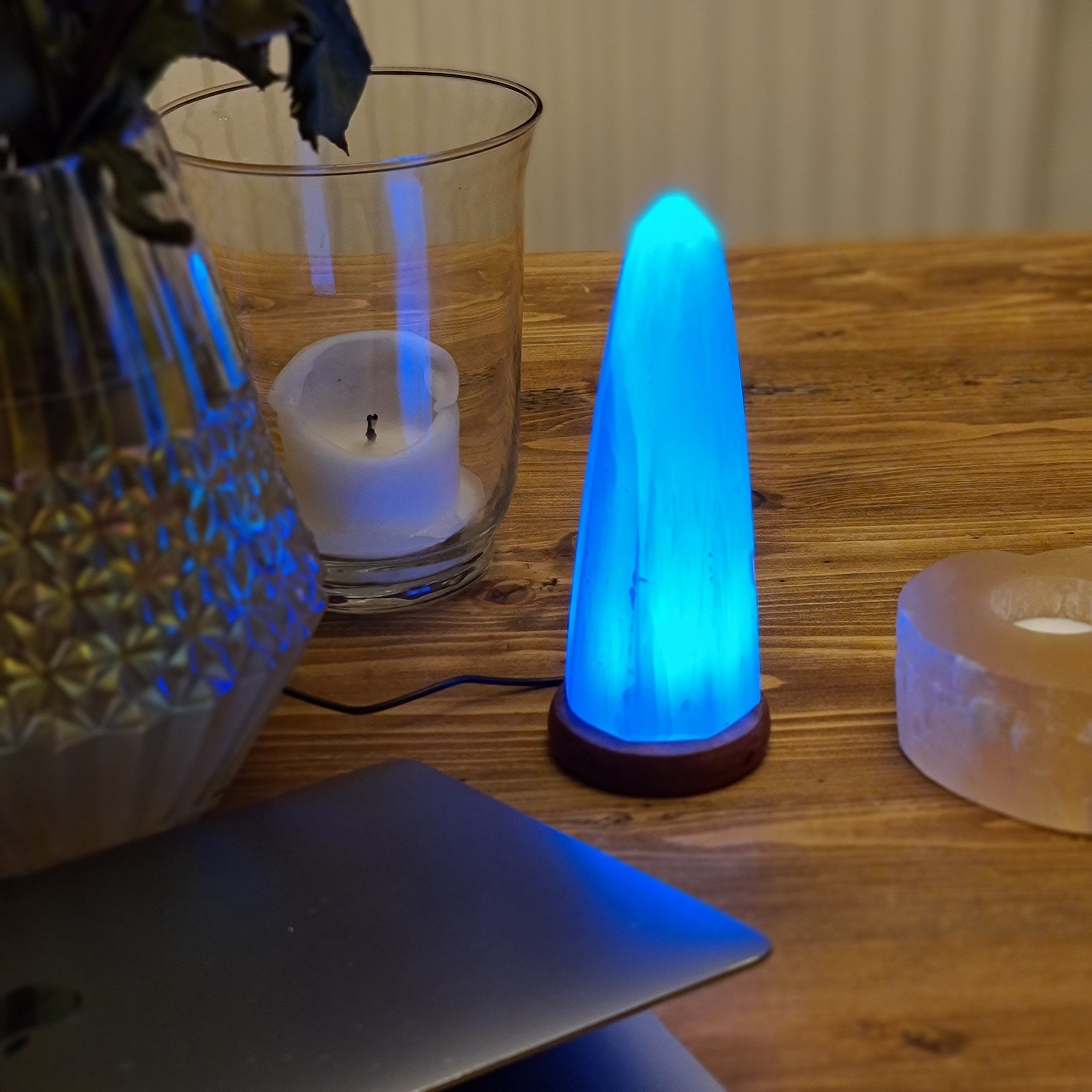 Selenite USB lamp - Mountain