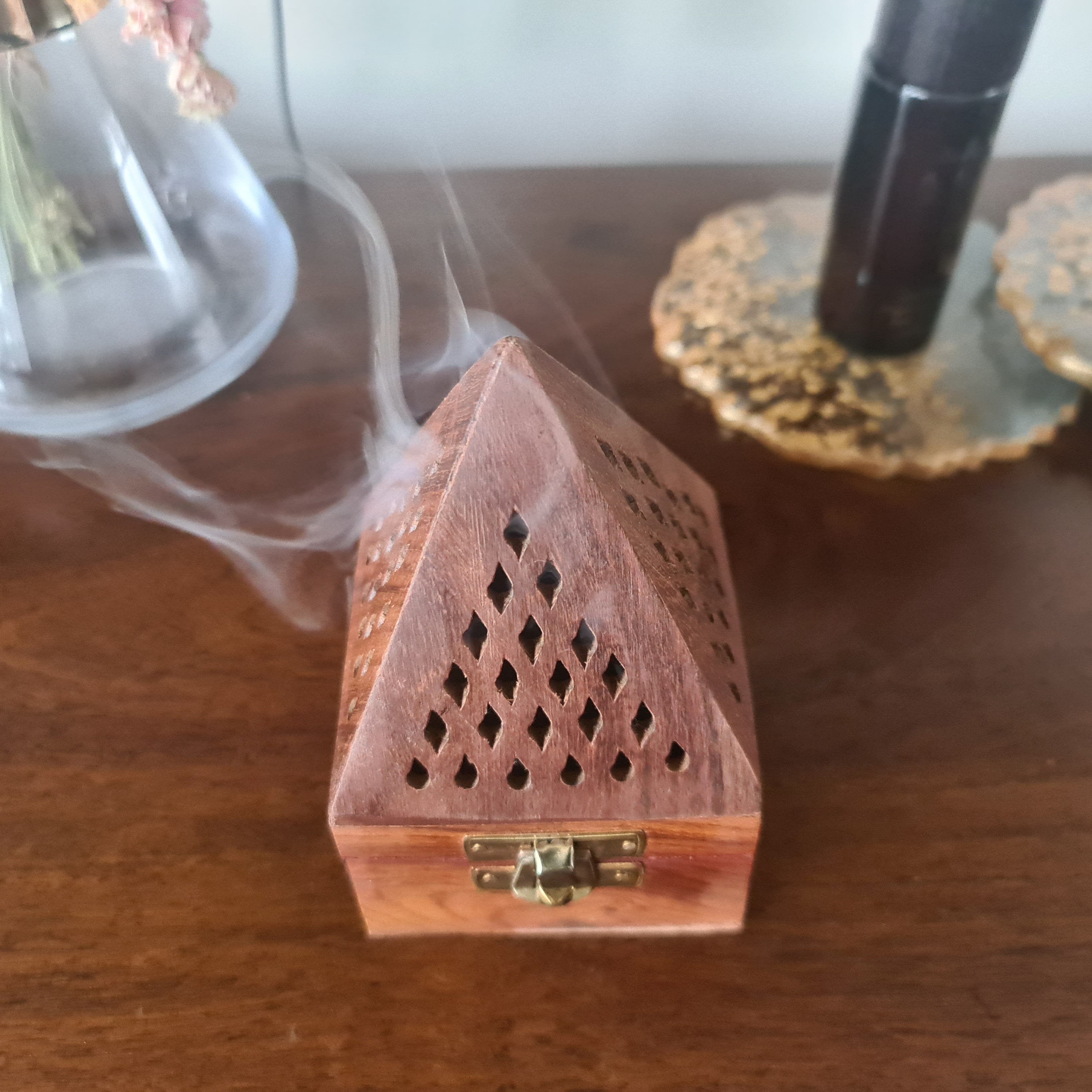 Incense Wooden Temple Cone Burner