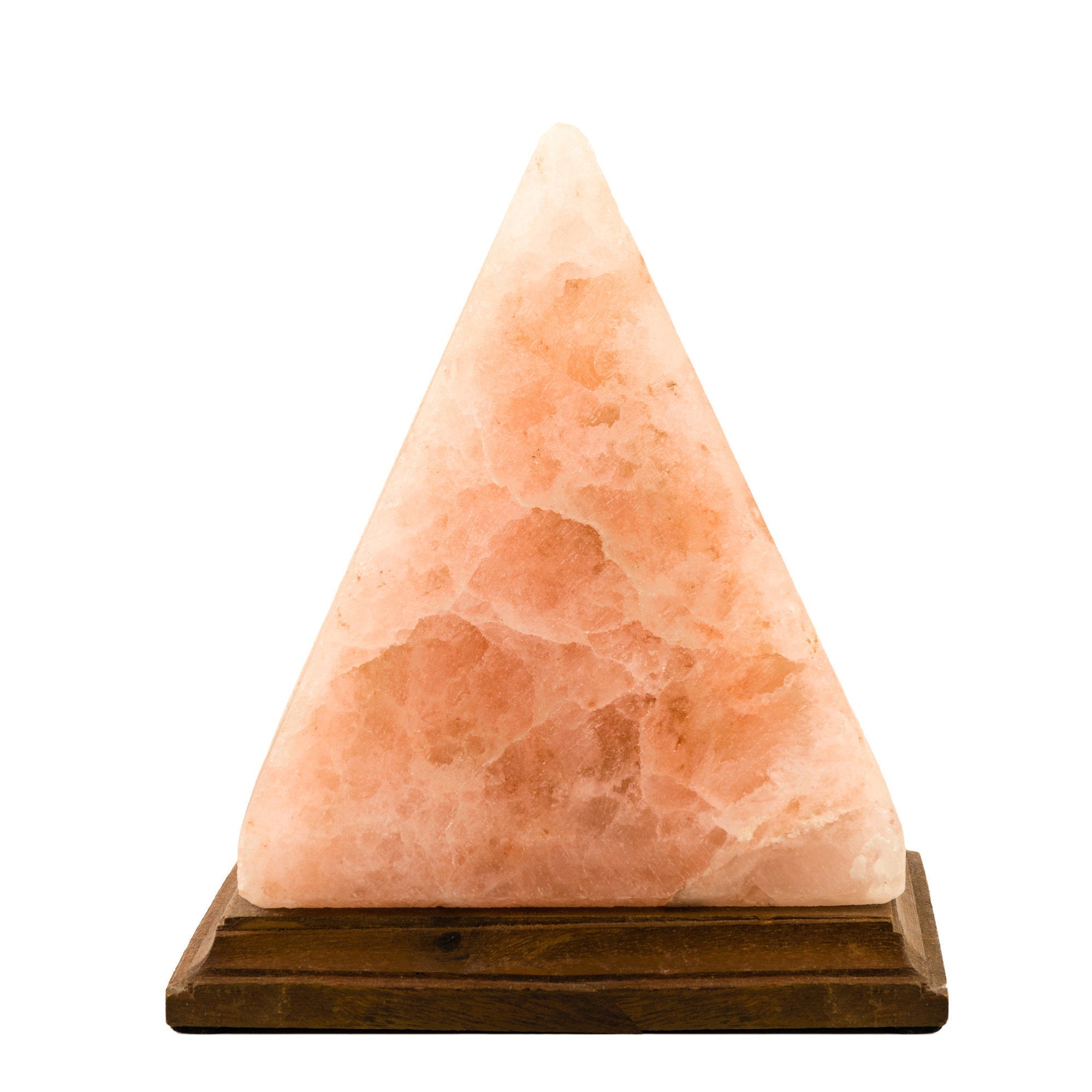 NatureBoost Pyramid Shape Himalayan Salt Lamp Individually Hand Crafted 8 Inches 7 Lbs Amber Glow Certified Wire With Dimmer Switch And Extra Bulb Unique Gift Idea