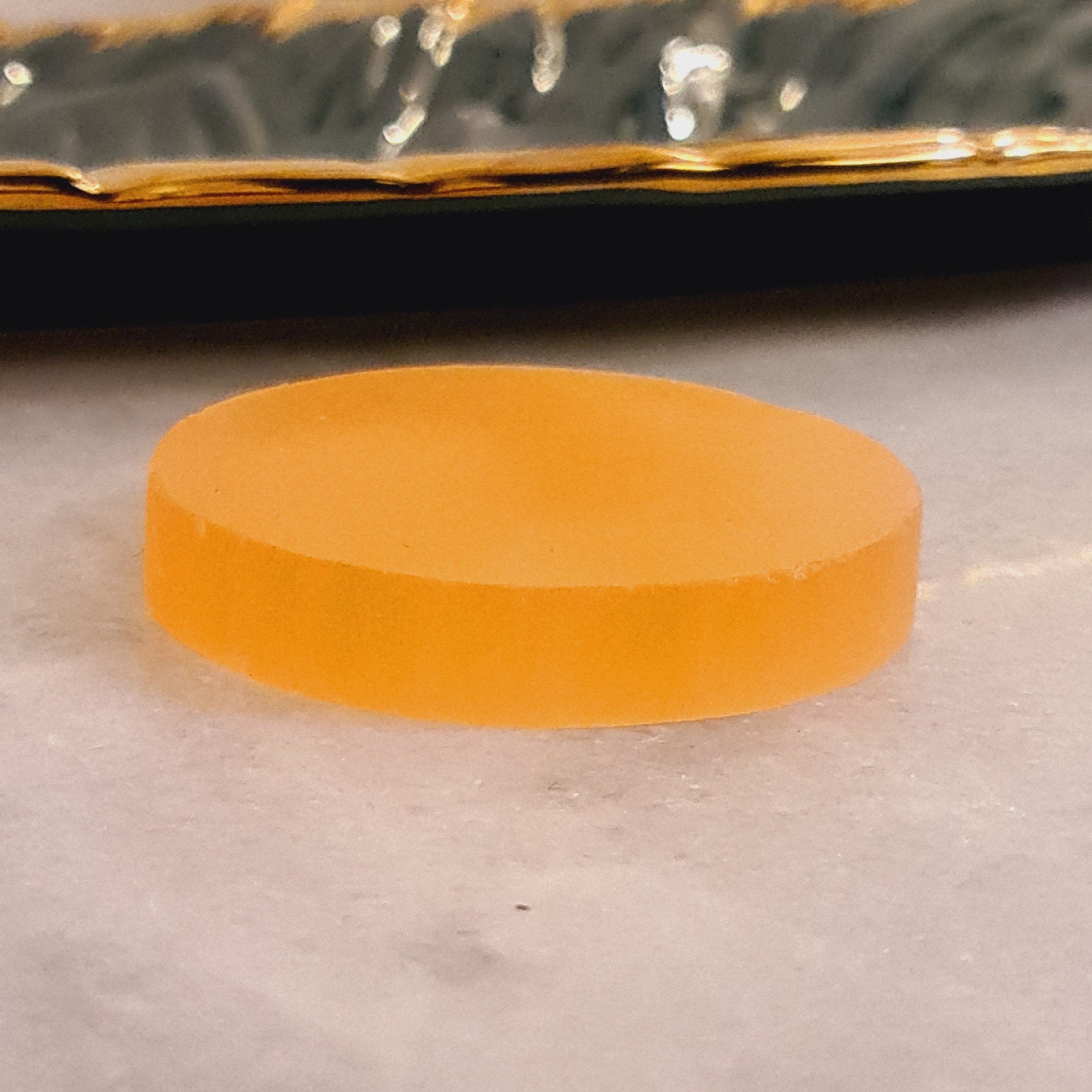 Orange Selenite charging round disc - 7cm