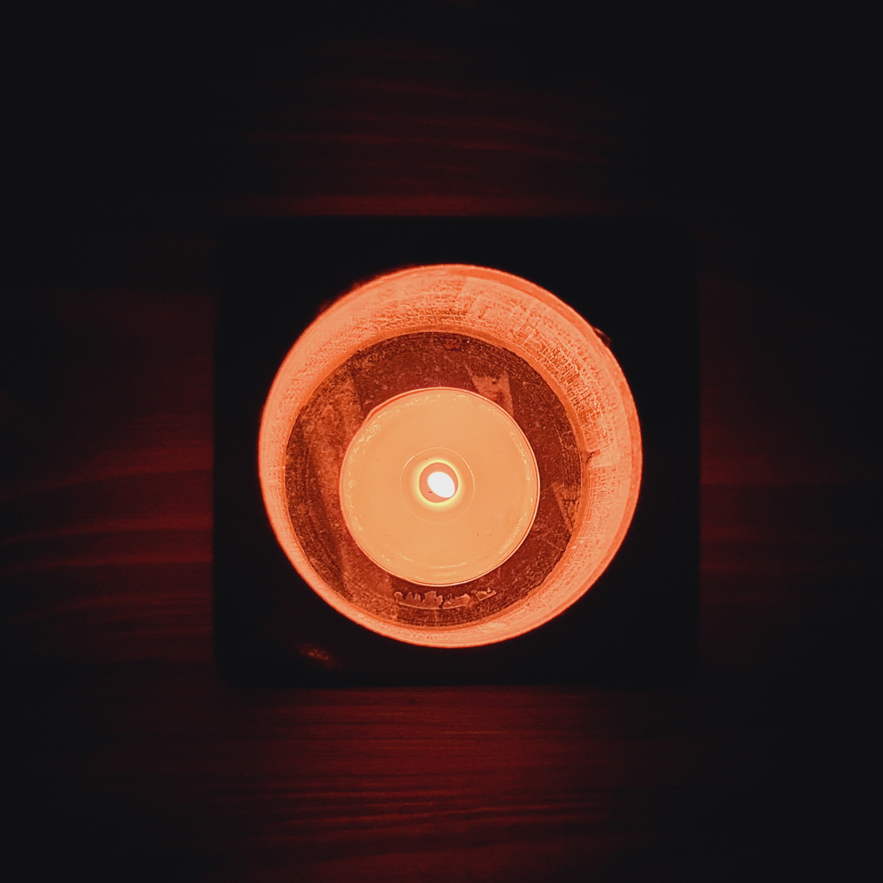 Selenite Tealight with black marble - Square