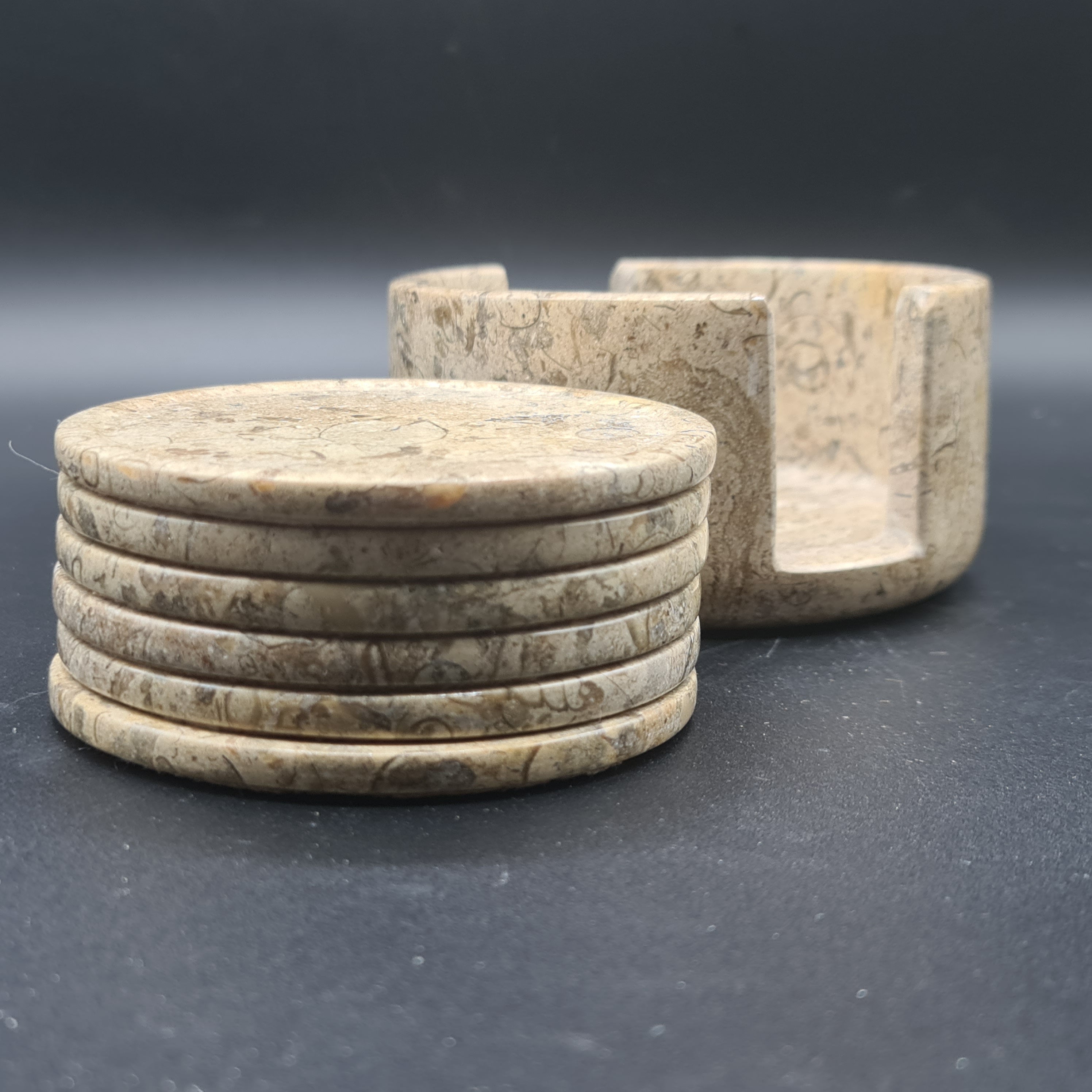 Fossil Marble (Onyx) Tea Coasters - Set of 6