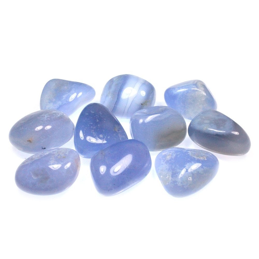 Blue Lace Agate Tumbled Stones, Blue Lace Agate Tumblestones, Healing Crystals, Agate Healing Stones, Pocket Stone