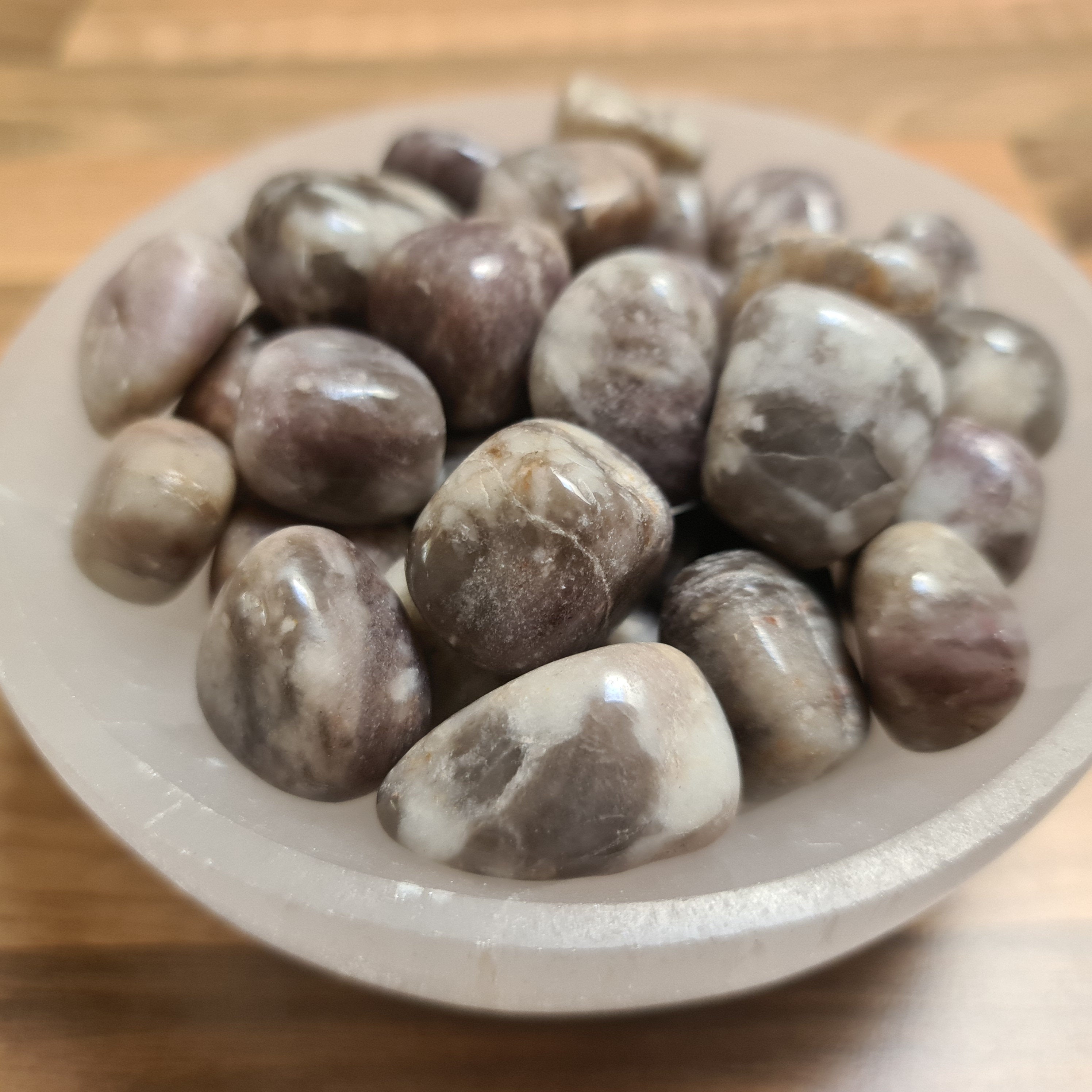 Lepidolite Crystal Tumbled Stones, Natural Lepidolite Tumblestones, Healing Crystal, Meditation, Depression and Anxiety, Gift