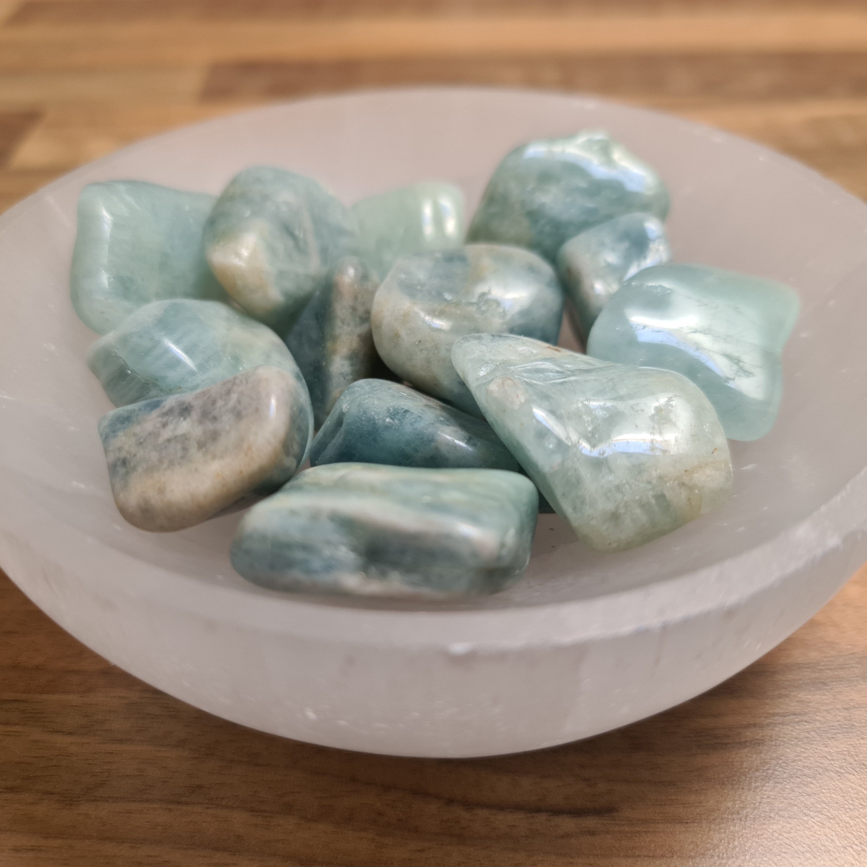 Aquamarine Tumbled Stones, A-Grade Aquamarine Gemstones, Chakra Tumble Stones, Healing Crystals, Healing Stones, Gift
